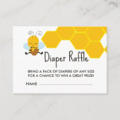 おむつラッフルイエローブラックビーベビーシャワー エンクロージャーカード (正面)