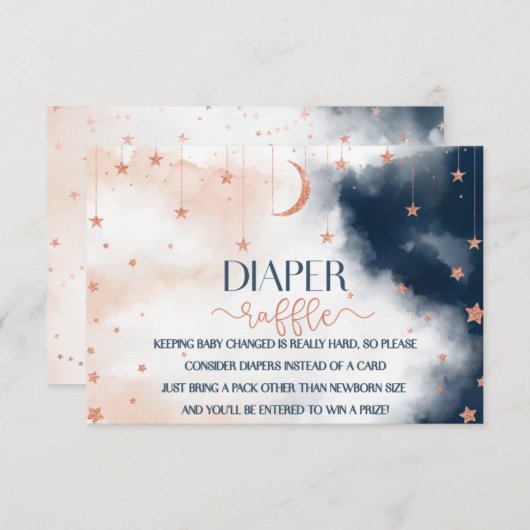 おむつラッフルインサート、ジェンダーリビールおむつラッフル エンクロージャーカード (正面/裏面)