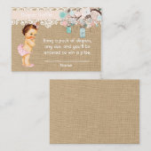 おむつラッフルインサート、ヴィンテージベビー エンクロージャーカード (正面/裏面)