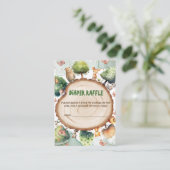 おむつラッフルウォーターの色の動物ベビーシャワー エンクロージャーカード (スタンド正面)