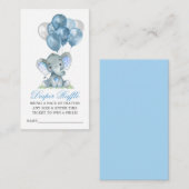 おむつラッフルウォーターカラーエレファントブルーバルーン エンクロージャーカード (正面/裏面)