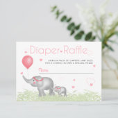 おむつラッフルウォーターカラーゾウ&ピンクハート エンクロージャーカード (スタンド正面)