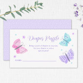 おむつラッフルウォーターカラーバタフライベビーシャワー エンクロージャーカード