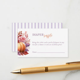 おむつラッフルウォーターカラーパンプキンベビーシャワー エンクロージャーカード