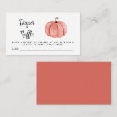 おむつラッフルウォーターカラーピンクカボチャ エンクロージャーカード (正面/裏面)