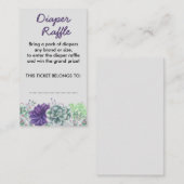 おむつラッフルウォーターカラー多肉乳児シャワー エンクロージャーカード (正面/裏面)