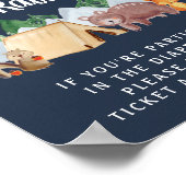 おむつラッフルウッドランド動物ナイトベビーシャワー ポスター (角)