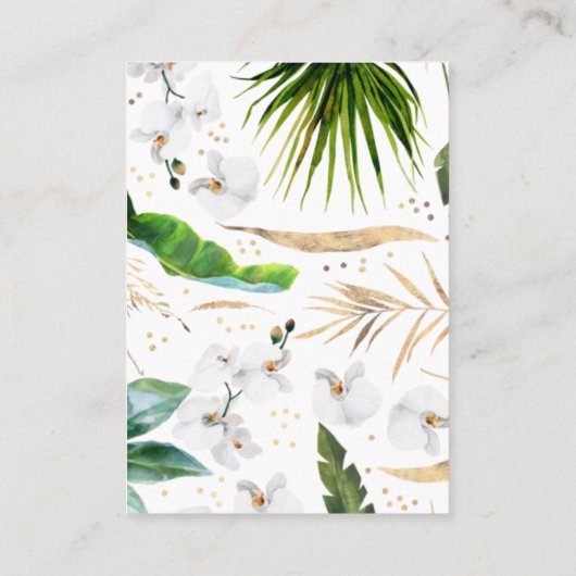 おむつラッフルエキゾチックな葉ベビーシャワー 名刺 (裏面)