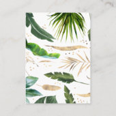 おむつラッフルエキゾチックな葉ベビーシャワー 名刺 (裏面)