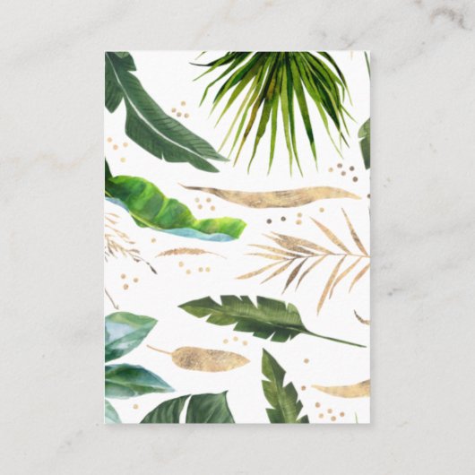 おむつラッフルエキゾチックな葉ベビーシャワー 名刺 (裏面)