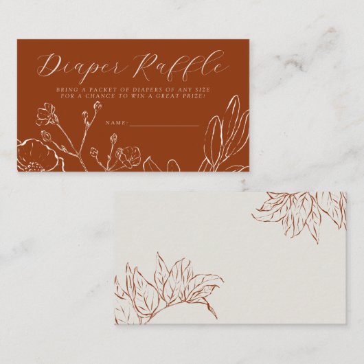 おむつラッフルエレガント焼きオレンジ植物学 エンクロージャーカード (正面/裏面)