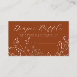 おむつラッフルエレガント焼きオレンジ植物学 エンクロージャーカード