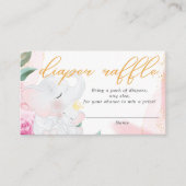 おむつラッフルエレファントガールベビーシャワー エンクロージャーカード (正面)