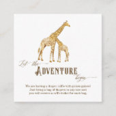 おむつラッフルエンクロージャー男の子の赤ちゃんシャワーキリン エンクロージャーカード (正面)