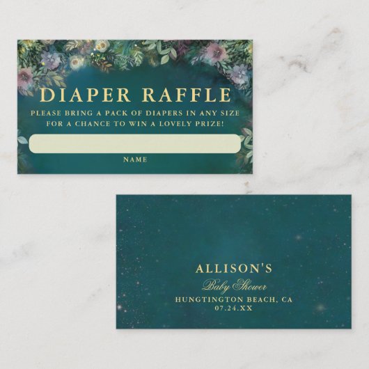 おむつラッフルエンチャントフォレストバラウッドランドベビー エンクロージャーカード (正面/裏面)