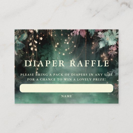 おむつラッフルエンチャント森林緑のアーチ エンクロージャーカード (正面)