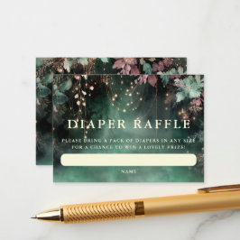 おむつラッフルエンチャント森林緑のアーチ エンクロージャーカード