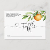 おむつラッフルオレンジかわいこちゃんベビーシャワー エンクロージャーカード (正面)