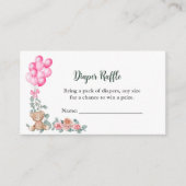 おむつラッフルオーベビーガールピンクバルーンユーカリ エンクロージャーカード (正面)