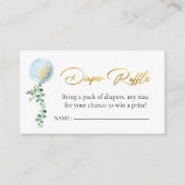 おむつラッフルオーボーイベビーブルーバルーンユーカリ エンクロージャーカード (正面)
