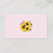 おむつラッフルカボチャひまわりピンク赤ちゃんシャワー エンクロージャーカード (裏面)