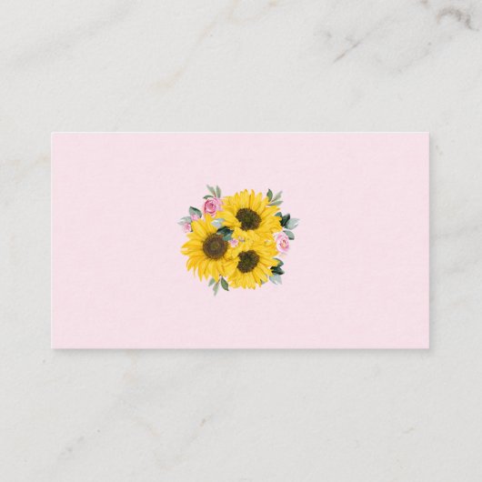 おむつラッフルカボチャひまわりピンク赤ちゃんシャワー エンクロージャーカード (裏面)