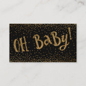 おむつラッフルカードと金ゴールドグリッターアクセント エンクロージャーカード (裏面)