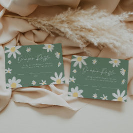 おむつラッフルカードデイジーセージグリーン ノートカード