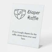 おむつラッフルカードドロップオフベビーシャワー標識 台座サイン (正面)