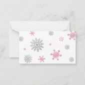 おむつラッフルカードピンクウィンターワンダーランド ノートカード (裏面)