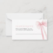 おむつラッフルカードピンクボウ ノートカード (正面)