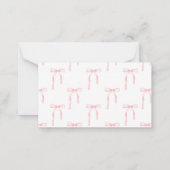 おむつラッフルカードピンクボウ ノートカード (裏面)