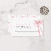 おむつラッフルカードピンクボウ ノートカード (正面/裏面インサイチュ)