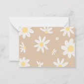 おむつラッフルカードベージュデイジー ノートカード (裏面)