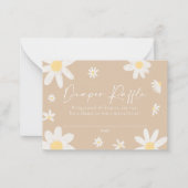 おむつラッフルカードベージュデイジー ノートカード (正面)