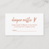 おむつラッフルカードモダンボホーハートテラコッタ エンクロージャーカード (正面)