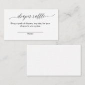 おむつラッフルカードモダンミニマルシンプルリスト エンクロージャーカード (正面/裏面)