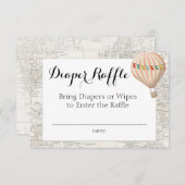 おむつラッフルカード熱風気球ガール 招待状 (正面/裏面)