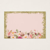 おむつラッフルカード赤面ピンク金ゴールドグリッターフローラ (裏面)