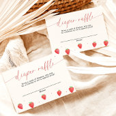 おむつラッフルカード、いちご赤ちゃんシャワー 招待状