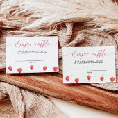 おむつラッフルカード、いちご赤ちゃんシャワー 招待状