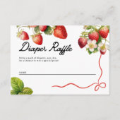 おむつラッフルカード | イチゴの赤ちゃんシャワー エンクロージャーカード (正面)