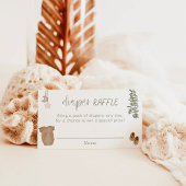 おむつラッフルカード、セージ緑の中性ベビーシャワー エンクロージャーカード