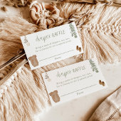 おむつラッフルカード、セージ緑の中性ベビーシャワー エンクロージャーカード