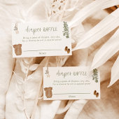 おむつラッフルカード、セージ緑の中性ベビーシャワー エンクロージャーカード