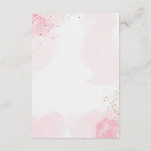 おむつラッフルカード – ピンクストーク赤ちゃんガールシャワー エンクロージャーカード (裏面)