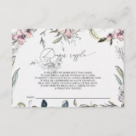 おむつラッフルカード – ベビーシャワー素朴- エンクロージャーカード