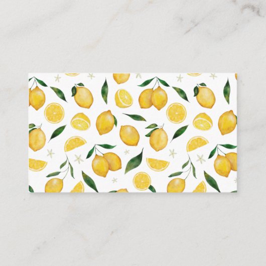 おむつラッフルカード、レモンをテーマにした赤ちゃんシャワー エンクロージャーカード (裏面)