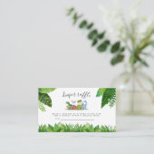 おむつラッフルカード、恐竜をテーマにしたベビーシャワー エンクロージャーカード (スタンド正面)