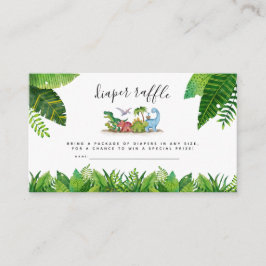 おむつラッフルカード、恐竜をテーマにしたベビーシャワー エンクロージャーカード